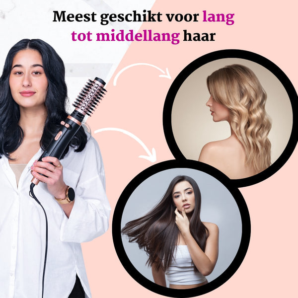 MagiBlow Roterende Fohnborstel - Stijlborstel - Krulborstel met 2 opzetstukken