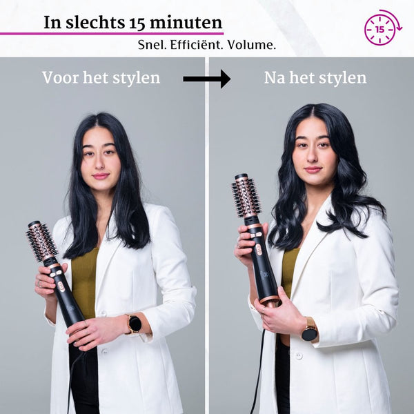 MagiBlow Roterende Fohnborstel - Stijlborstel - Krulborstel met 2 opzetstukken