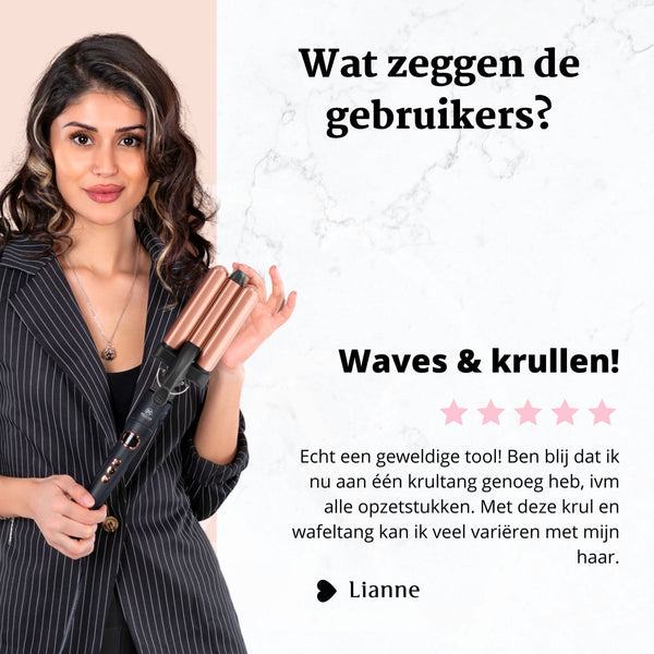 GLAMR Wafeltang & Krultang met 3 opzetstukken