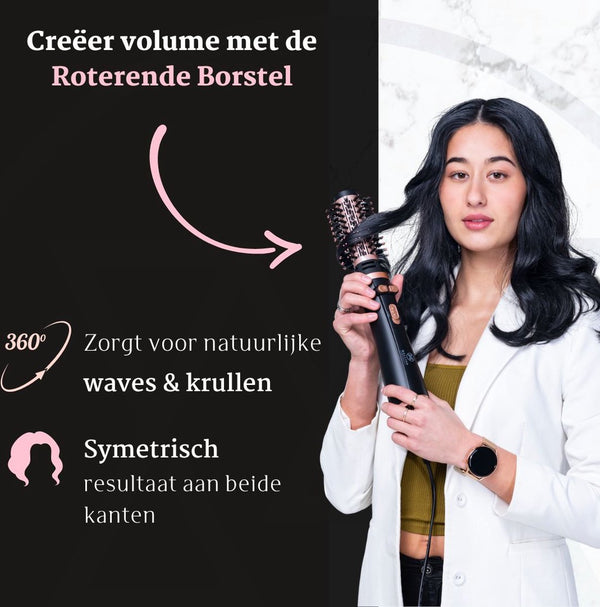MagiBlow Roterende Fohnborstel - Stijlborstel - Krulborstel met 2 opzetstukken